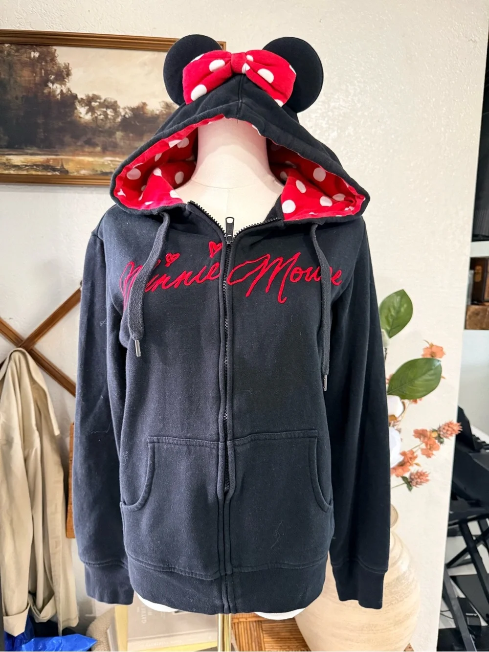 Disney Parks Black and Red Hooded Sweatshirt